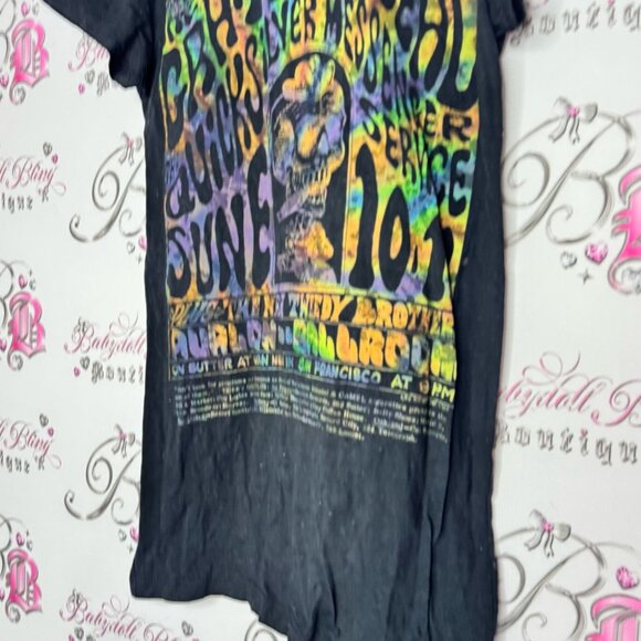 Grateful Dead & Quicksilver Avalon Ballroom Black Shirt skull Ladies Cut /No Tag - Picture 3 of 6